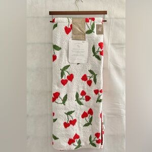 Cherry Feathered Throw Blanket